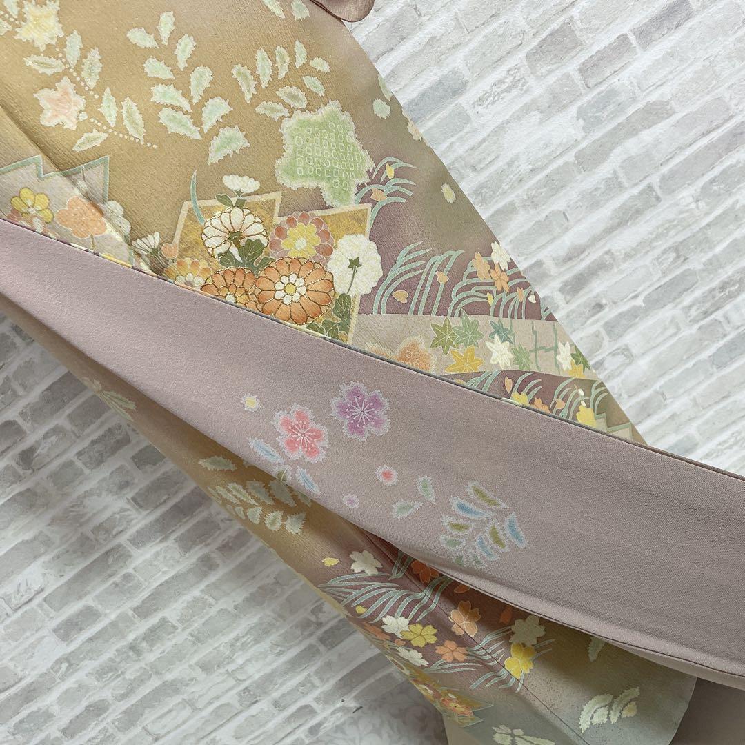 訪問着　フルセット　桜　絞り　パールトーン加工　春らしい　入学式　卒業式　P4