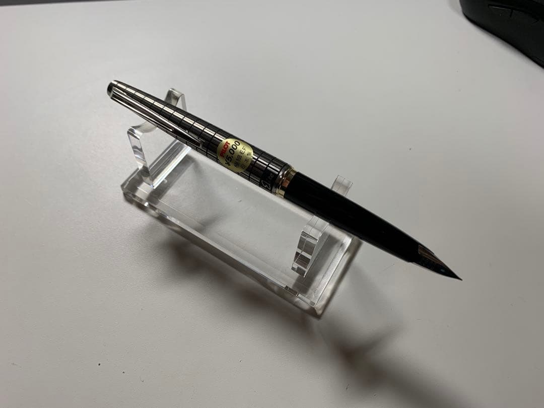 PILOT エリートS 万年筆 ステンレス格子柄 18K EF（極細）