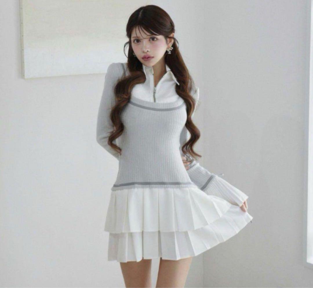 20 美品　RANDY プリーツ　ワンピース　骨格ウェーブ　参戦服