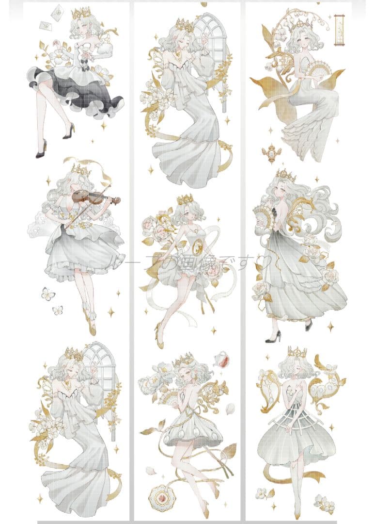 J752＃纯白祷告(贝壳光)巫女sama切り売り海外人物マステ女の子