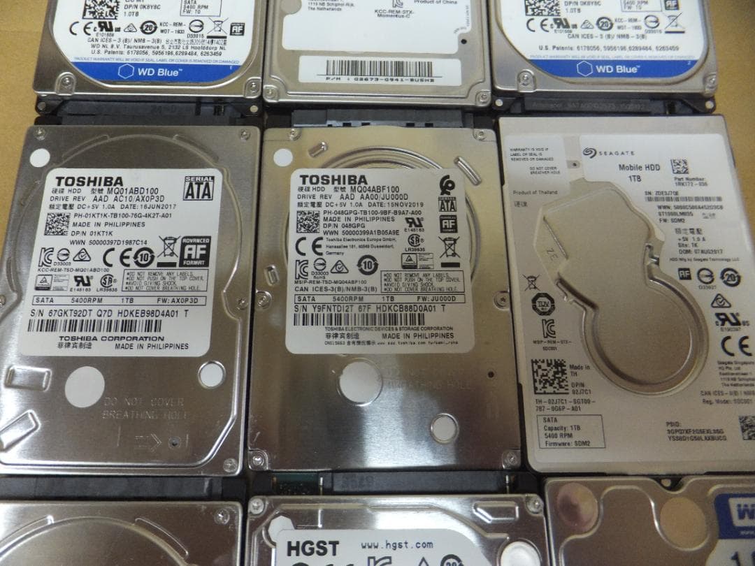 (1671) HDD　SATA 2.5インチ1TB 10個 動作品