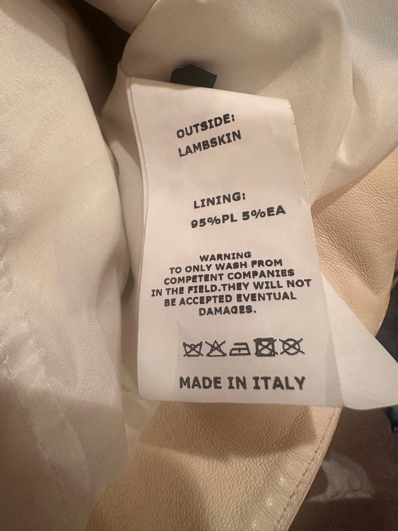 EMMETI⭐︎エンメティ レザー七分丈レディースジャンパー羊革 ラムスキン　38