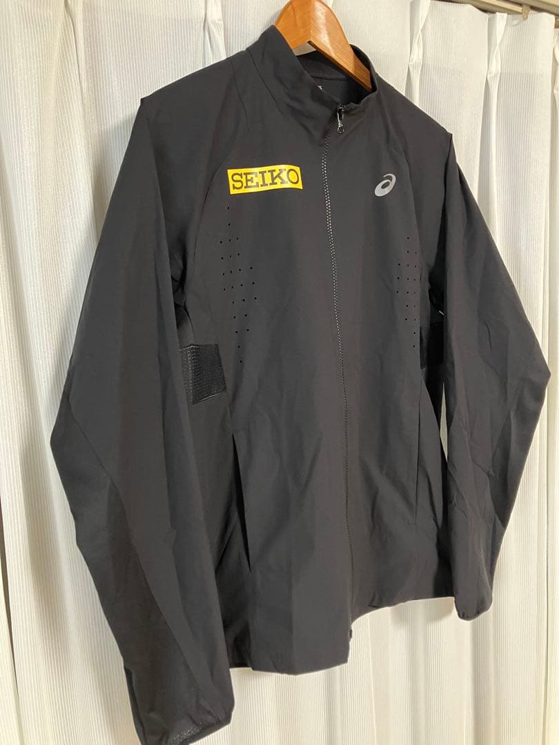 美品 アシックス ACTIBREEZEウーブンジャケット L 黒 SEIKOレア