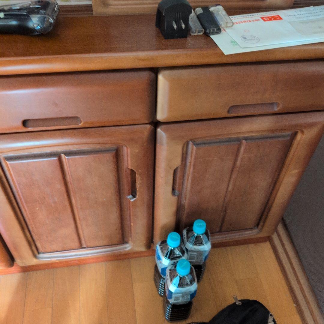 木製食器棚 ガラス扉付き ダークブラウン