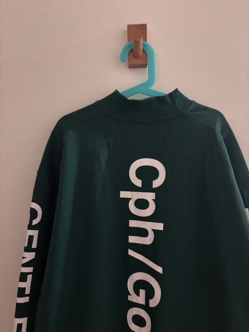 ロゴモックネックシャツ　グリーン　M