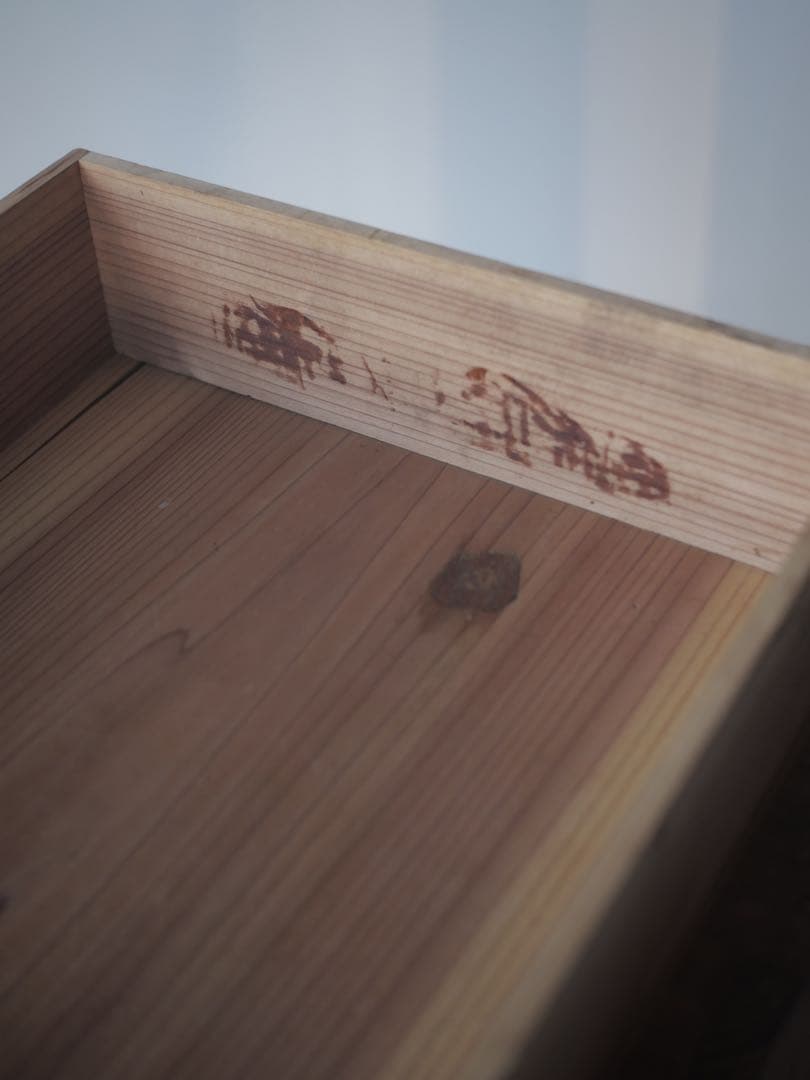 小抽斗　引き出し　収納　小物入れ　木箱　古家具　古道具　アンティーク　昭和レトロ