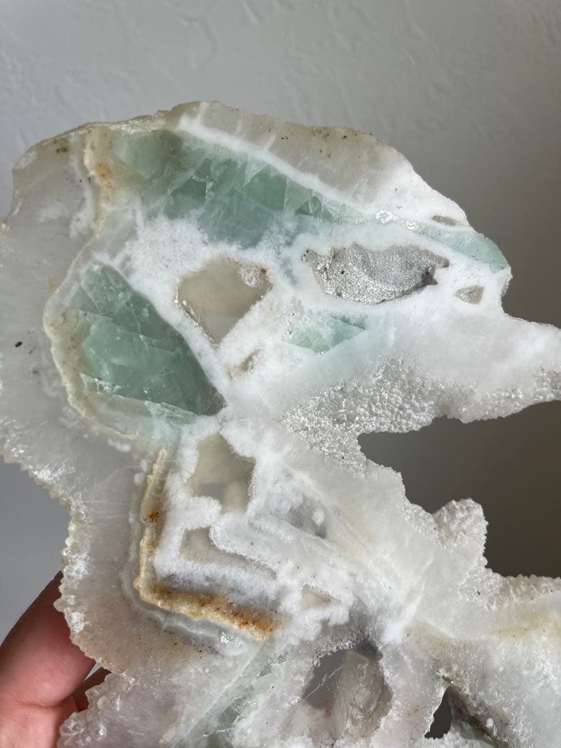 凄く綺麗❣️個性的フォルム⭐️ 美しいフローライトスラブ エンジェルカラー♡