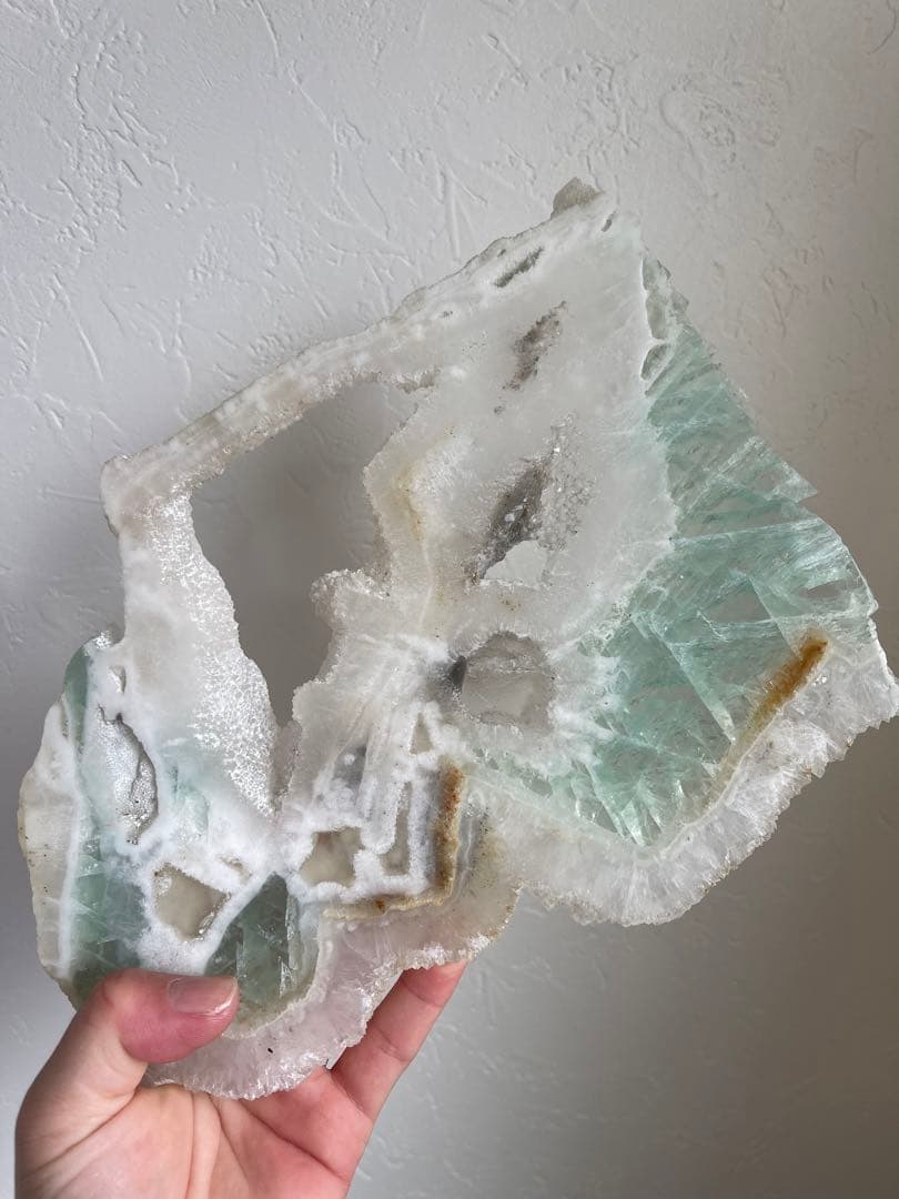 凄く綺麗❣️個性的フォルム⭐️ 美しいフローライトスラブ エンジェルカラー♡