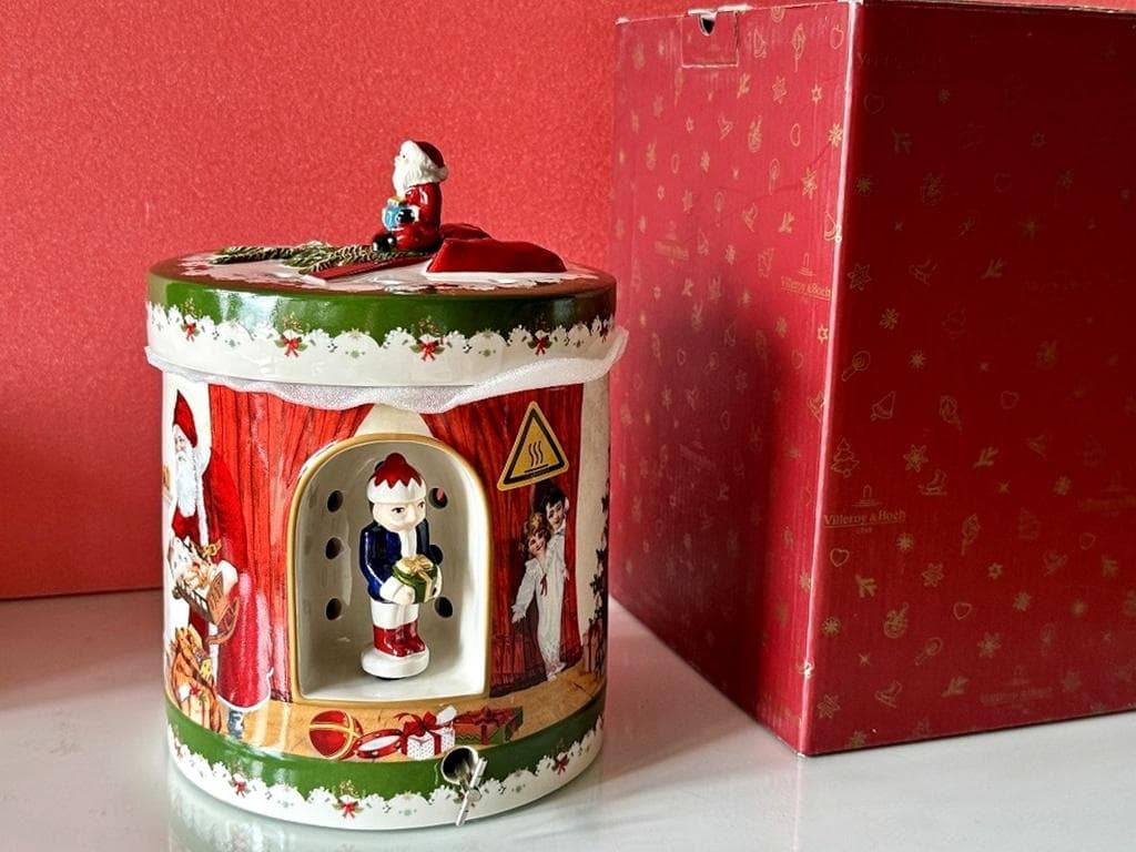 売約済み　ビレロイ＆ボッホ　クリスマス　オルゴール付　キャンドルボックス　サンタ