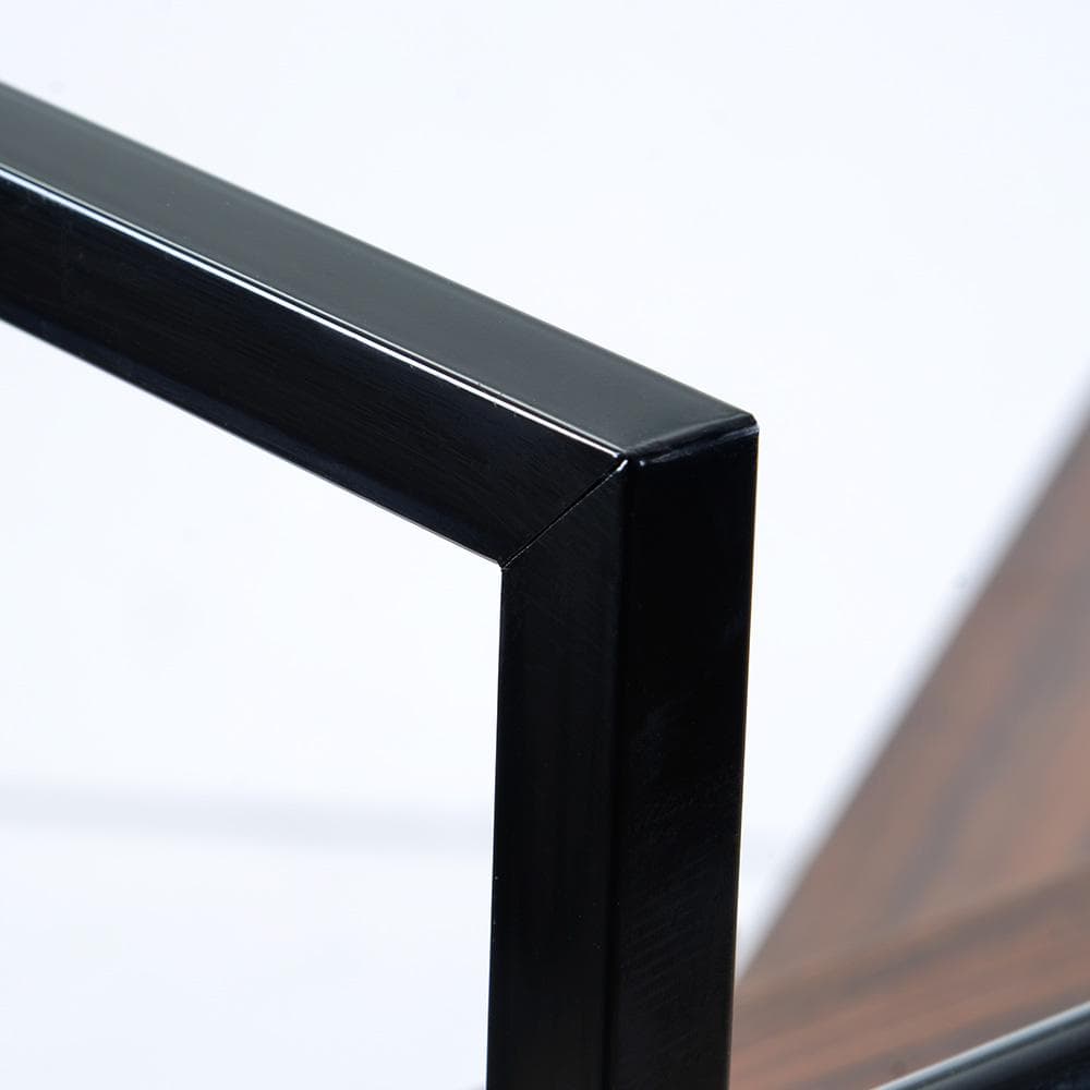 【新品】ブラック パソコンデスク ラック付き 木製 学習デスク