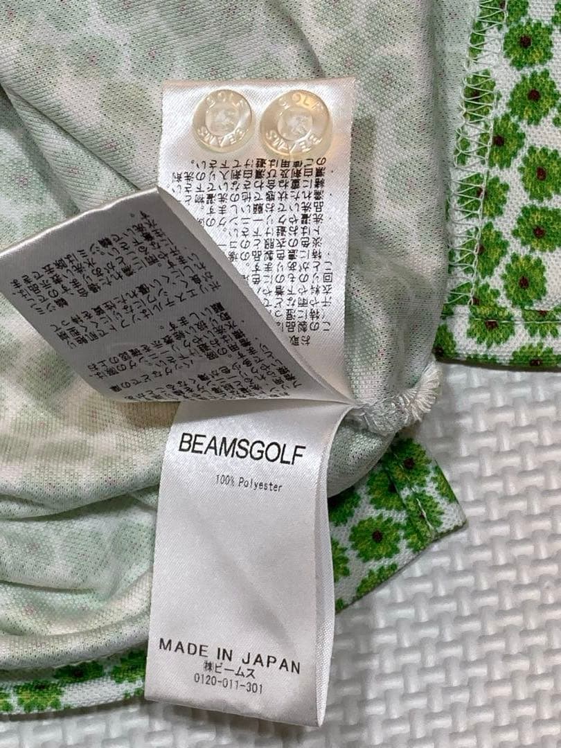 BEAMS GOLF デイジーモチーフ ボタンダウン ポロシャツ／M