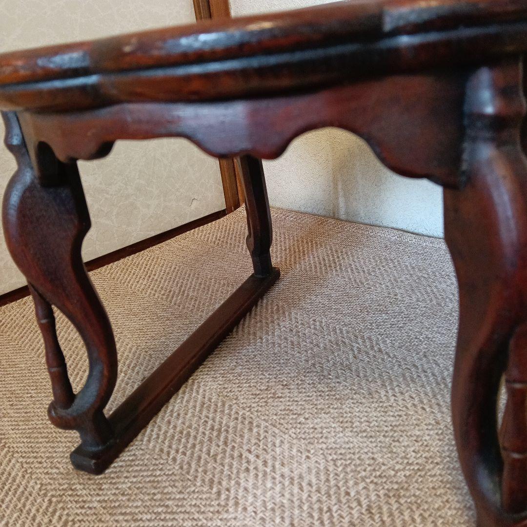 K*i様 骨董 李朝 ソバン 李朝 お膳　花形 虎脚 机　花台 木製 飾り台