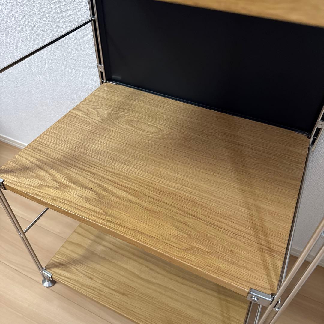 無印良品 ステンレスユニットシェルフ オーク材 バックパネル付き
