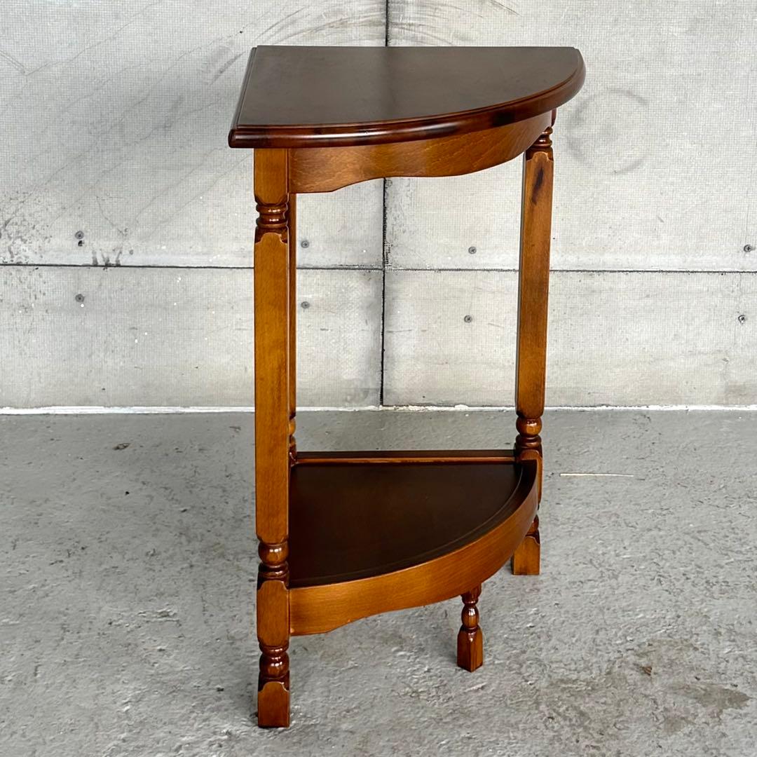 ✦80年代✦ 昭和レトロ 純喫茶の片隅にありそうな 木製コーナーテーブル 花台