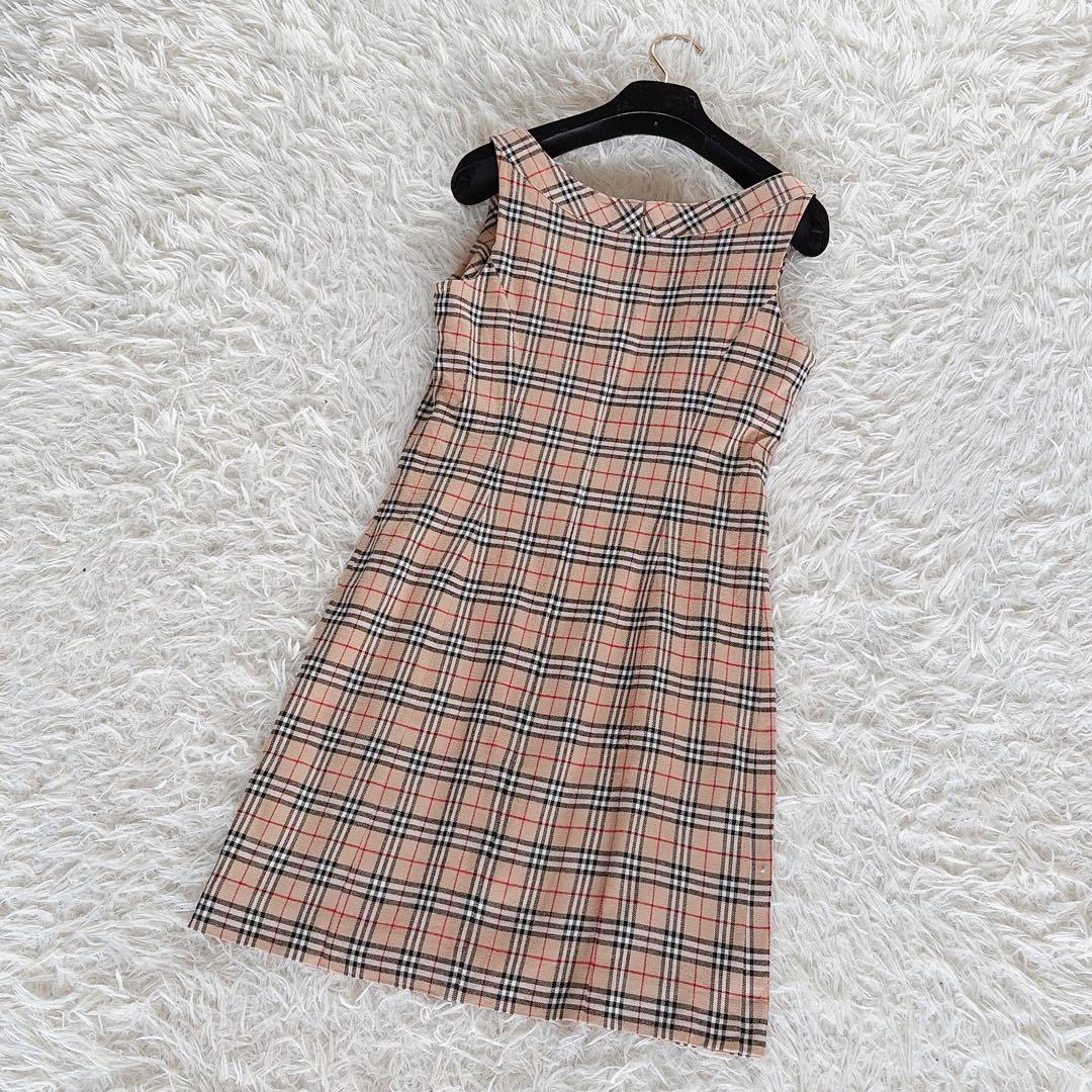 美品✨【バーバリーズブルーレーベル】ノースリーブワンピース ノバチェック 38