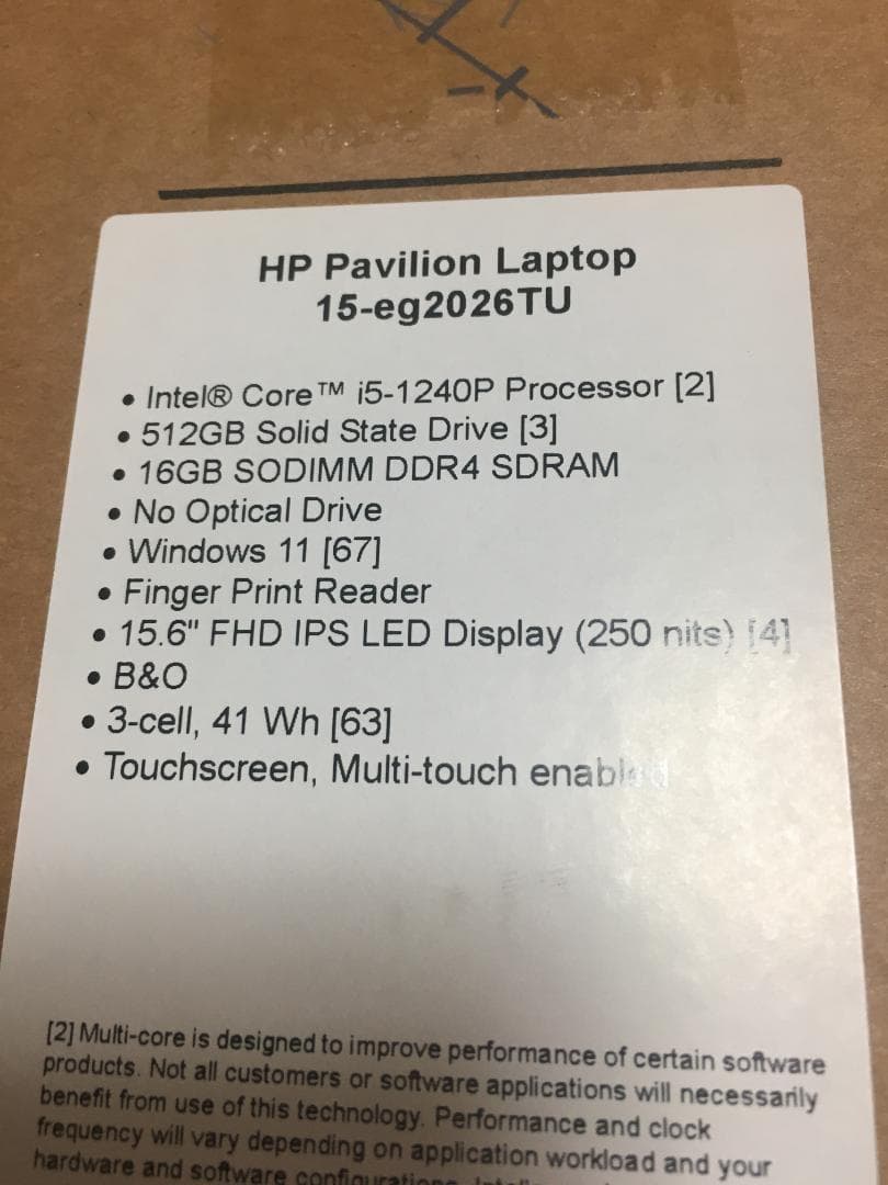 HPヒューレットパッカードノートパソコンpavilion 15-eg2026TU