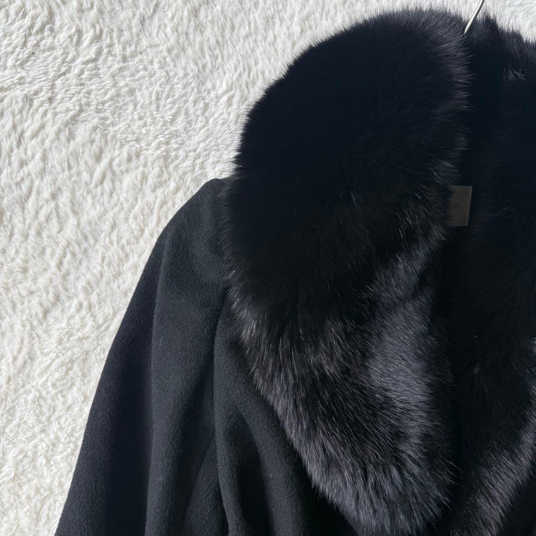 ピンキーアンドダイアン ロングコート ウール カシミヤ混 リアルファー 未使用級