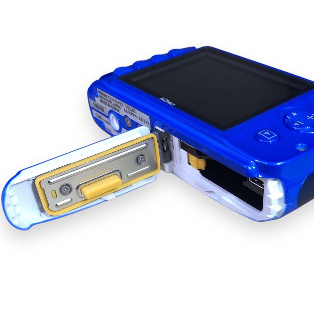 【美品】Nikon COOLPIX W100 デジタルカメラ　ブルー　コンデジ