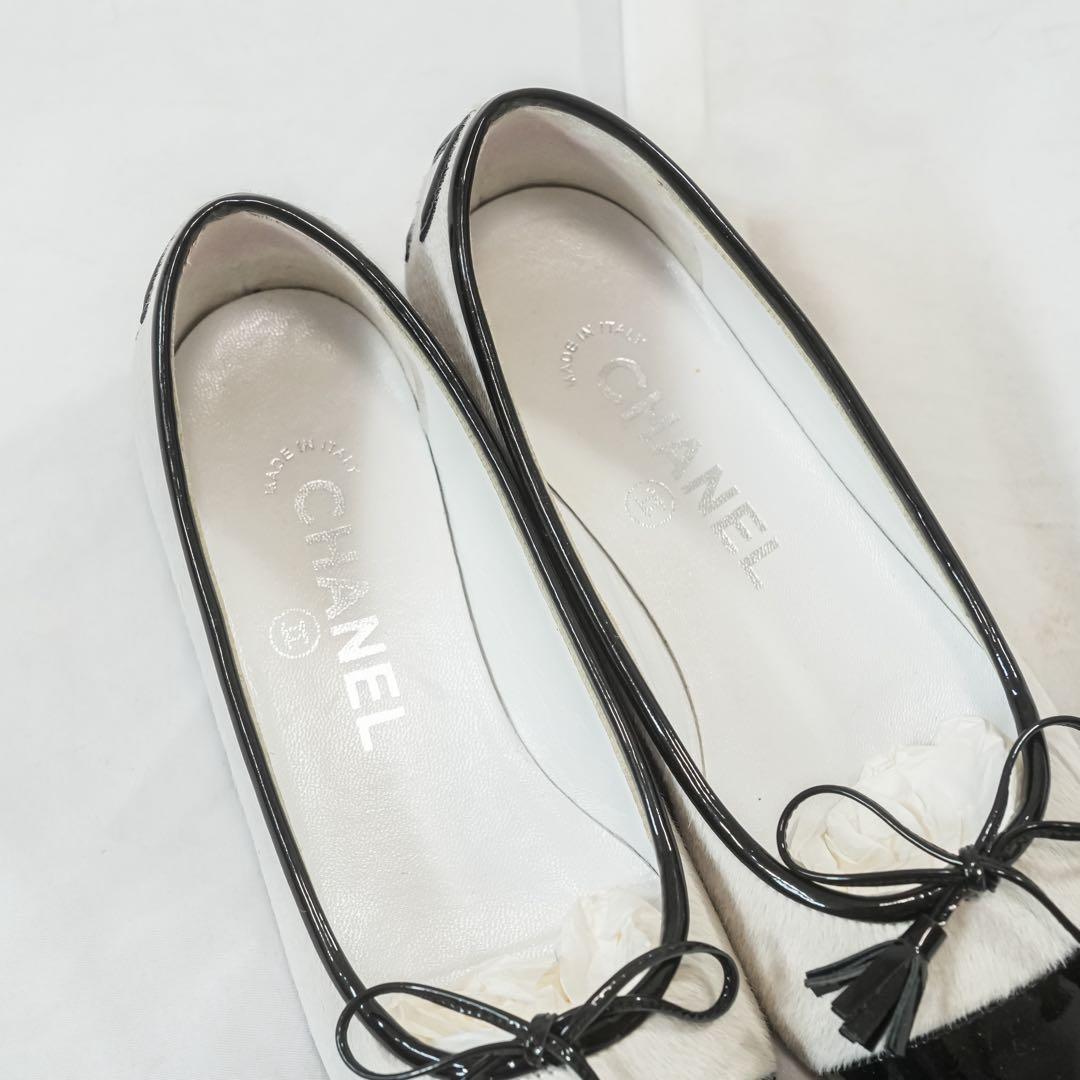 ☆美品☆ CHANEL ココマーク フラットシューズ 35 ホースヘア　ハラコ