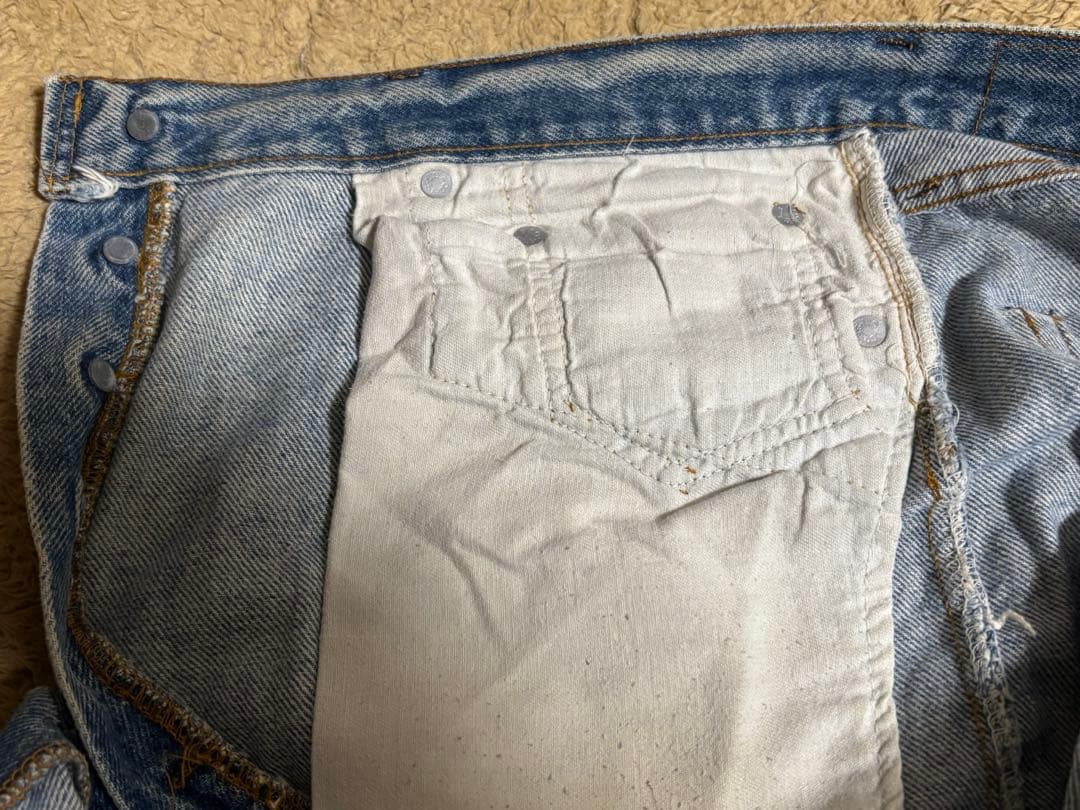 【超希少】Levi's 501 66後期 ハチマル最初期 刻印6 脇割り W35