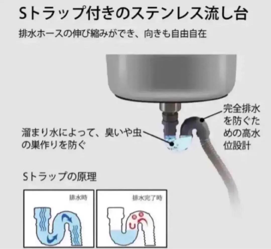 人気　ステンレス簡易流し台 ガーデンシンク 屋外A55B757