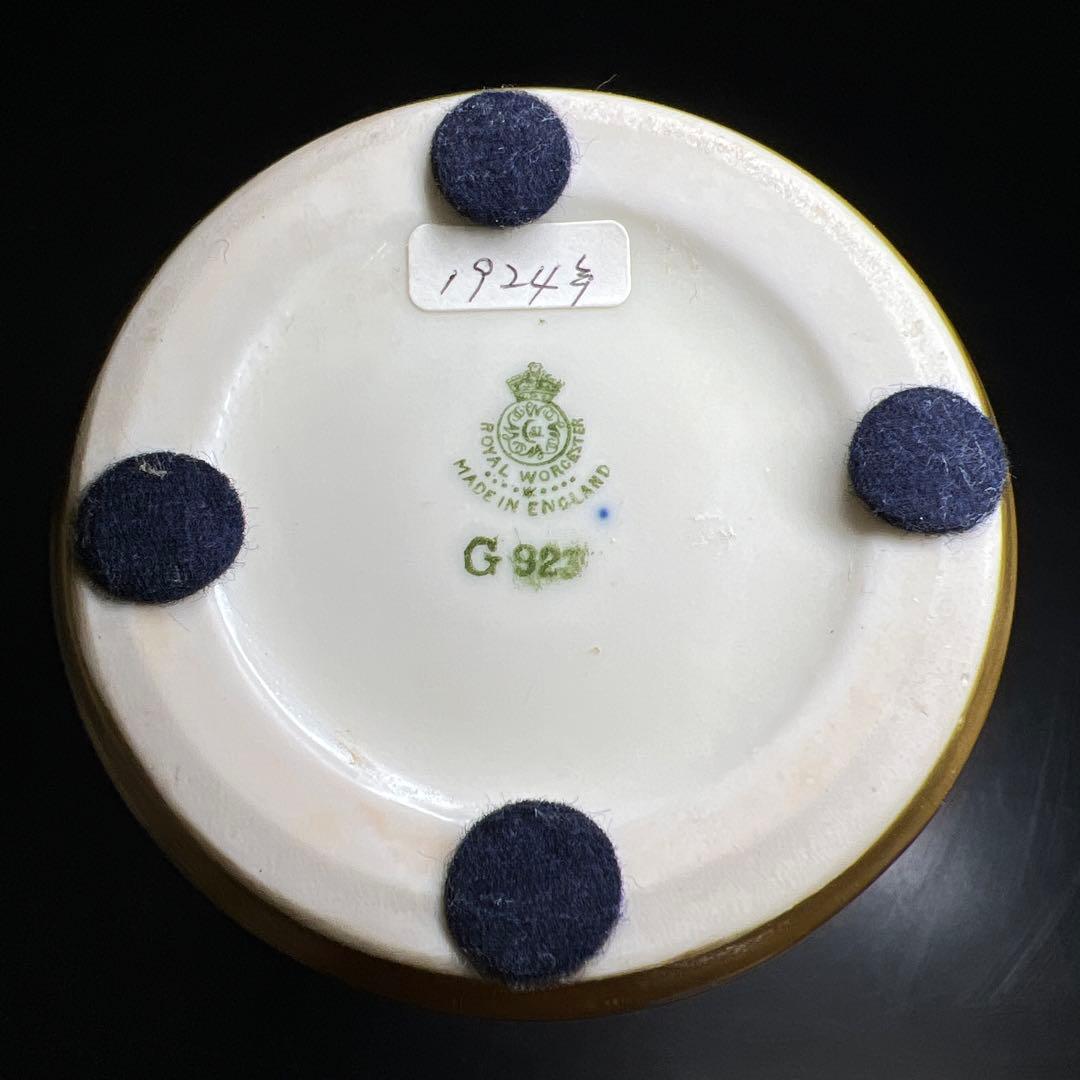 1924年イギリス　ロイヤルウースター　ペインテッドフルーツ花瓶　共箱