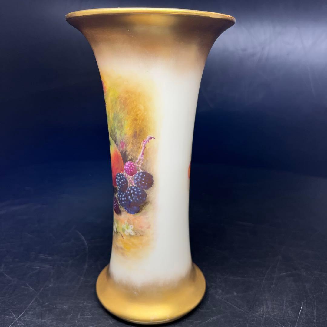 1924年イギリス　ロイヤルウースター　ペインテッドフルーツ花瓶　共箱