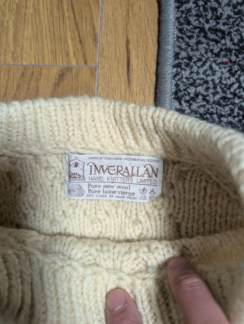 大幅値下げ！インバーアラン　アランニット　アイボリー　フィッシャーマン