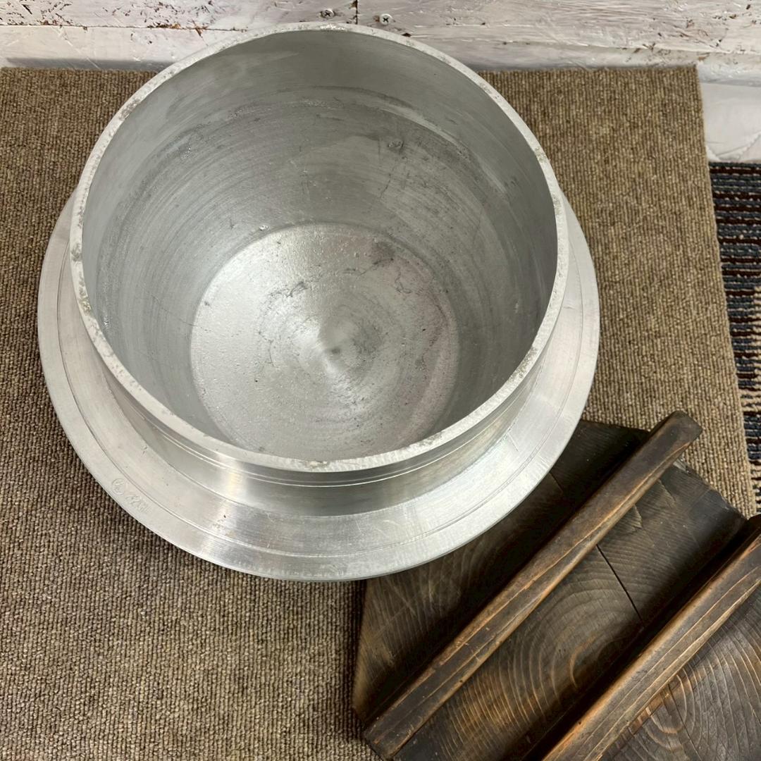 アルミ 羽釜 22cm 木蓋付き 釜飯 昭和レトロ 古民具 はがま A1073