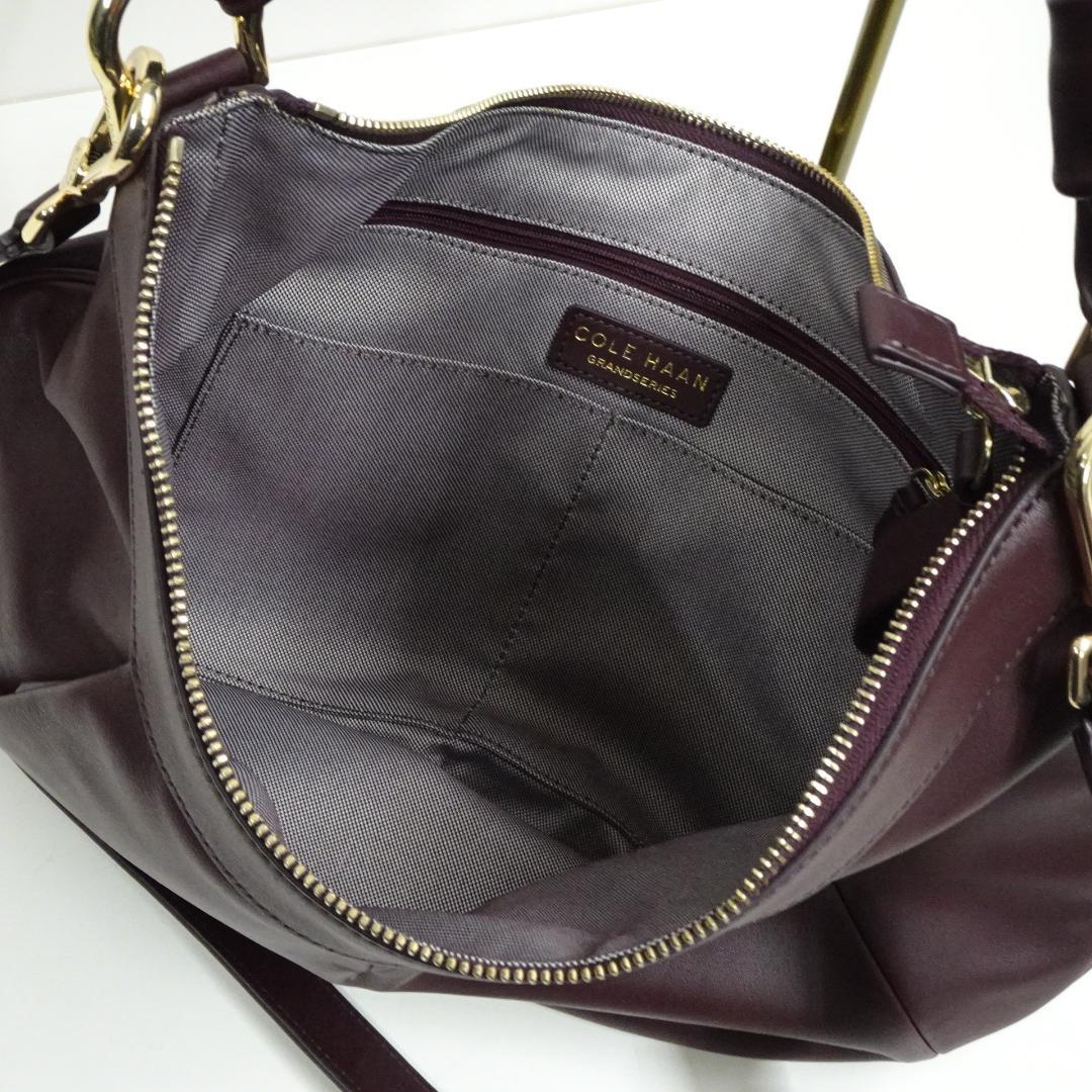 COLE HAAN レザーショルダーバッグ アポンテスラウチホーボー ワイン