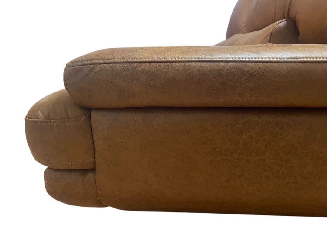 ◯②【極美品】RELAX FORM コーナーソファ レザーテックス キャメル