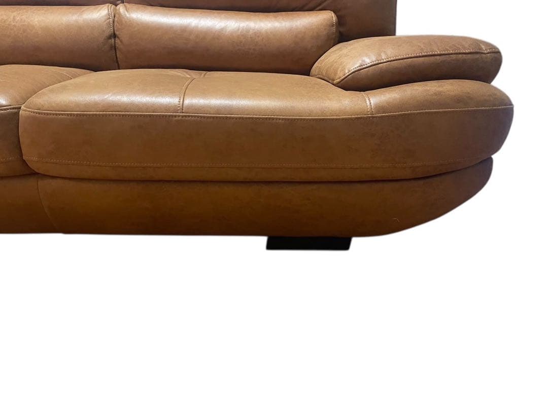 ◯②【極美品】RELAX FORM コーナーソファ レザーテックス キャメル