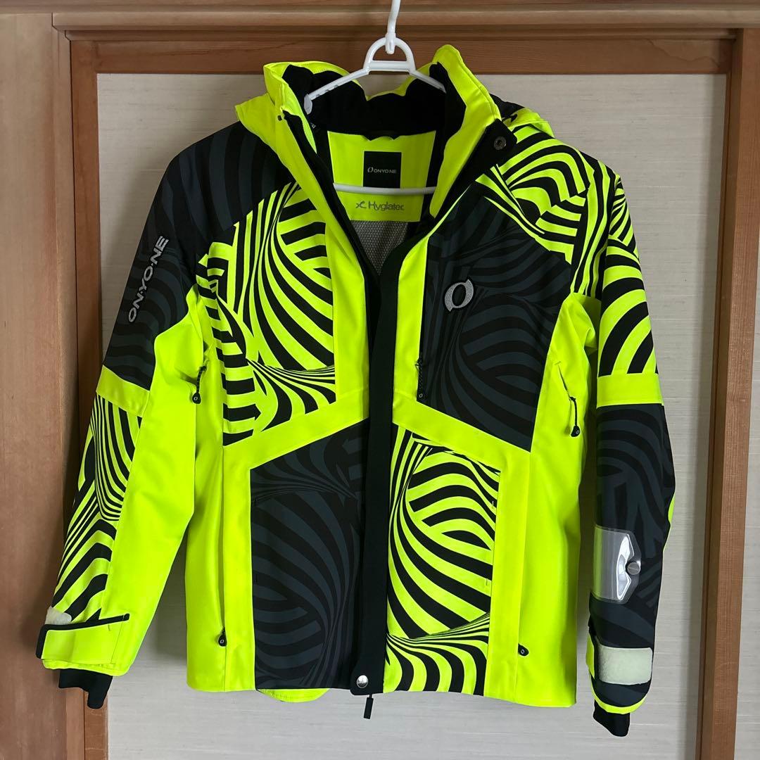 ゆう　オンヨネ　スキーウェア 男性用 蛍光イエロー黒　ゼブラカラー
