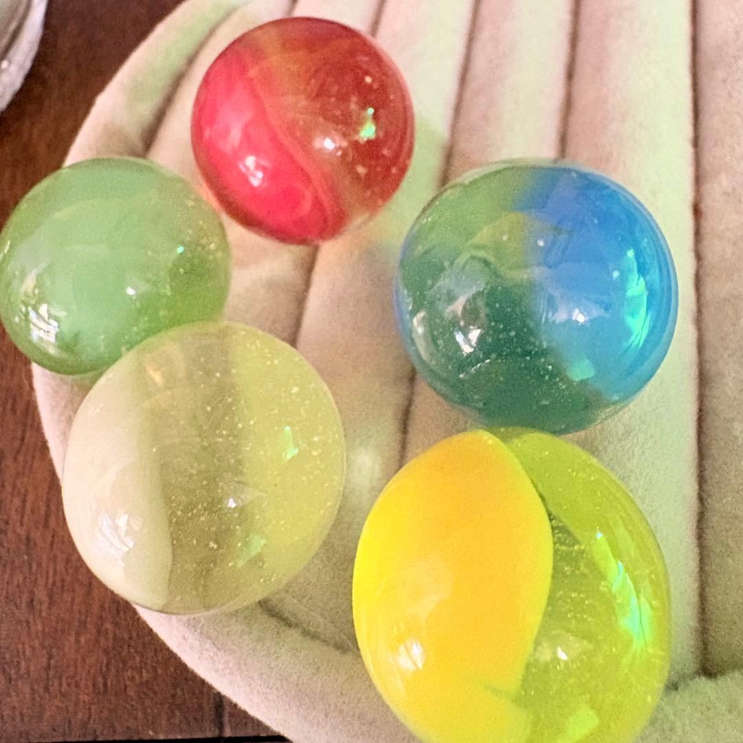 大粒 ウランガラス ビー玉 ディプレッショングラス マーブル 難あり 汚れあり