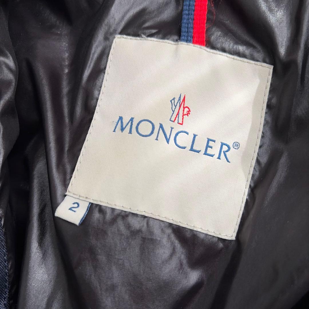 【美品/Lサイズ‼︎】モンクレール　ダウンジャケット　2way ネイビー　希少素材