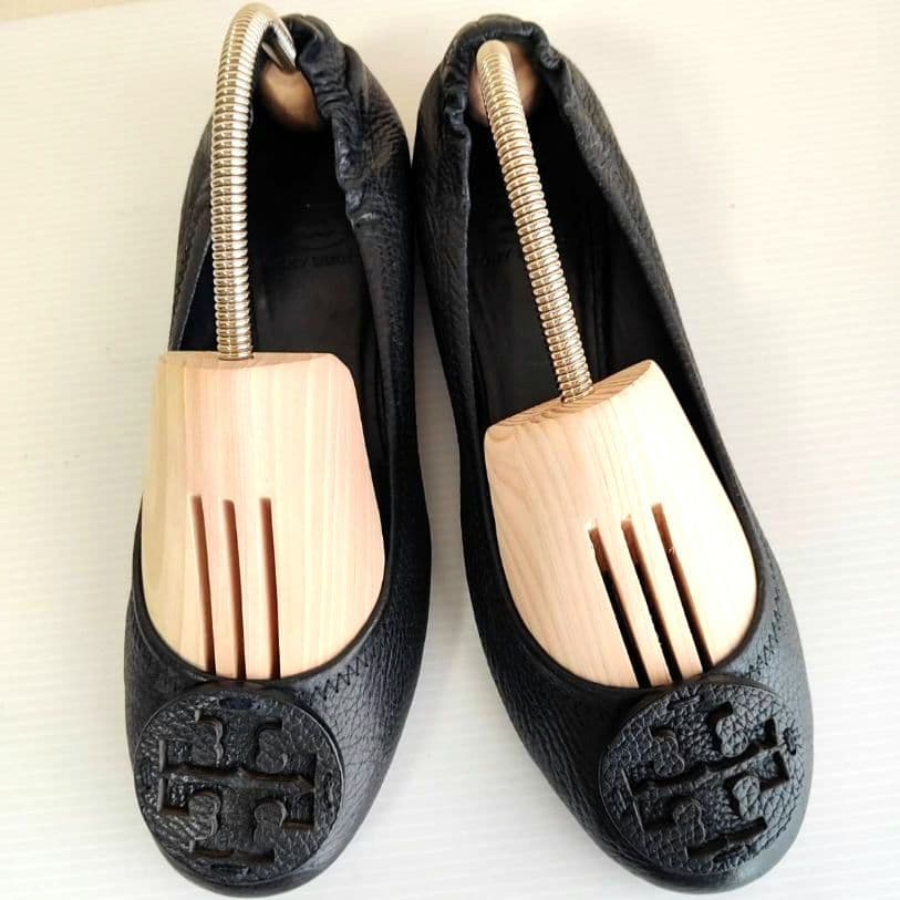 TORY BURCH 黒 ミニー トラベル バレエ レザー