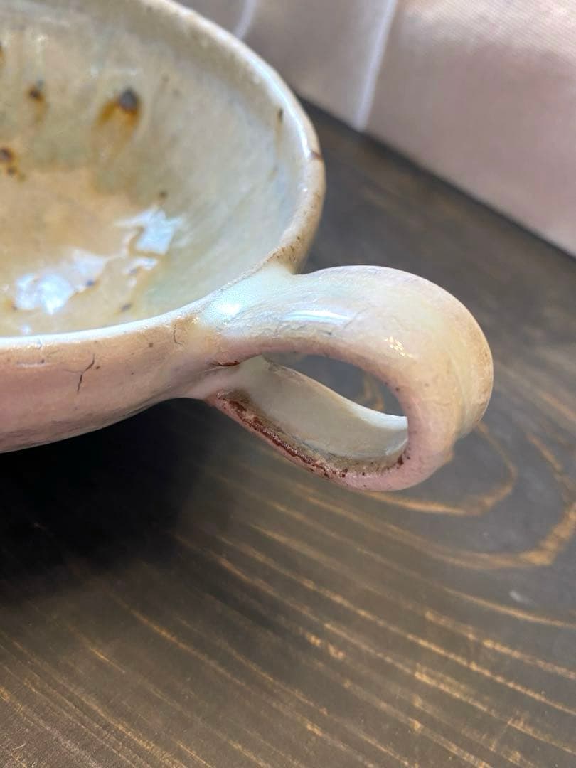 中村哲雄　薄灰　取っ手付きスープカップ 2個セット　作家もの