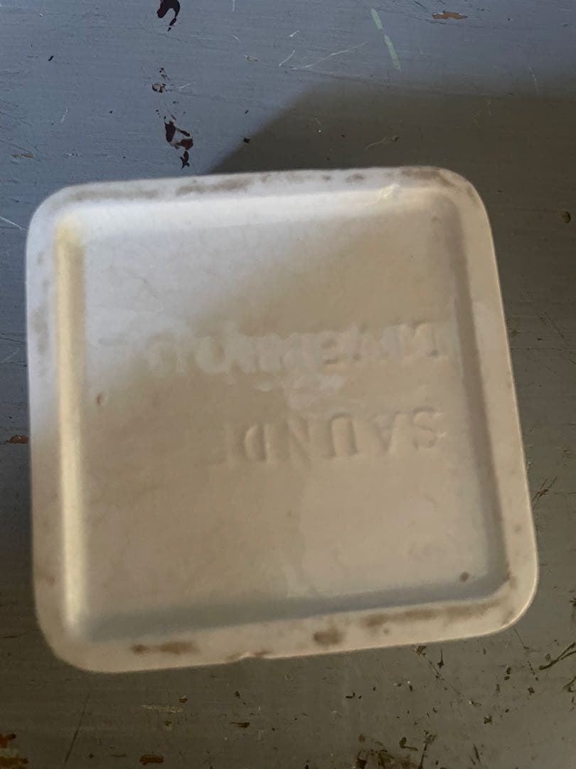 激レア　イギリスアンティーク　TOOTH PASTE ジャー　陶器　正方形