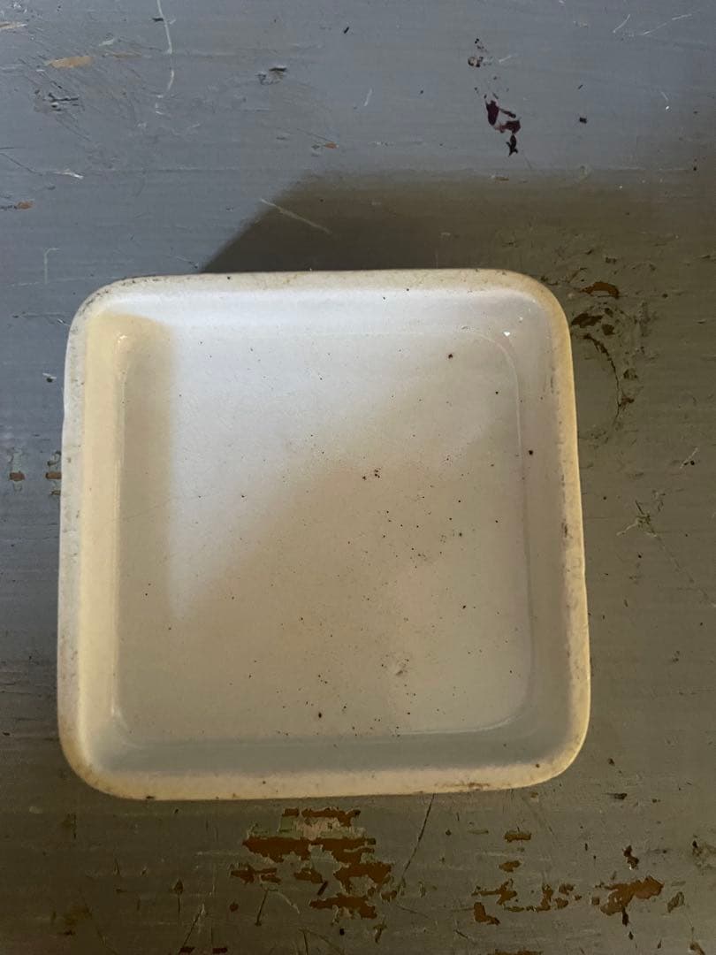 激レア　イギリスアンティーク　TOOTH PASTE ジャー　陶器　正方形