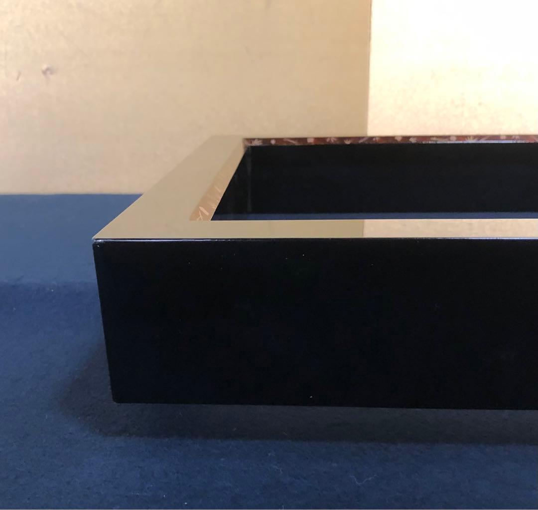 《R》茶道具 黒真塗 梨地 松竹梅 炉縁 木箱　260205く5