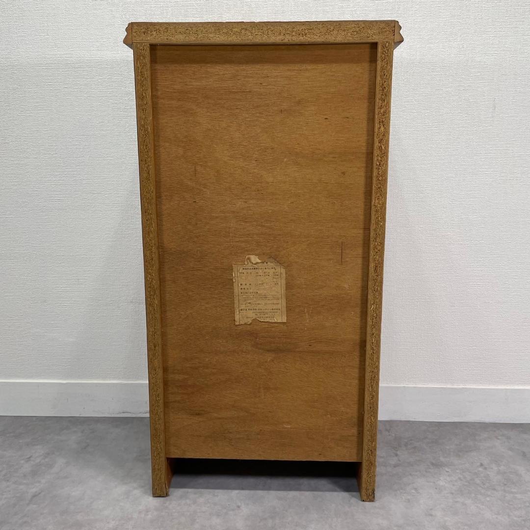 ヴィンテージ 木製 電話台 ガラス扉 キャビネット 飾り棚 花台 収納棚 レトロ