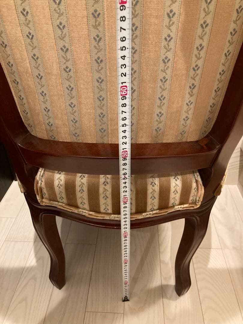 希少　クラシックストライプ柄木製椅子