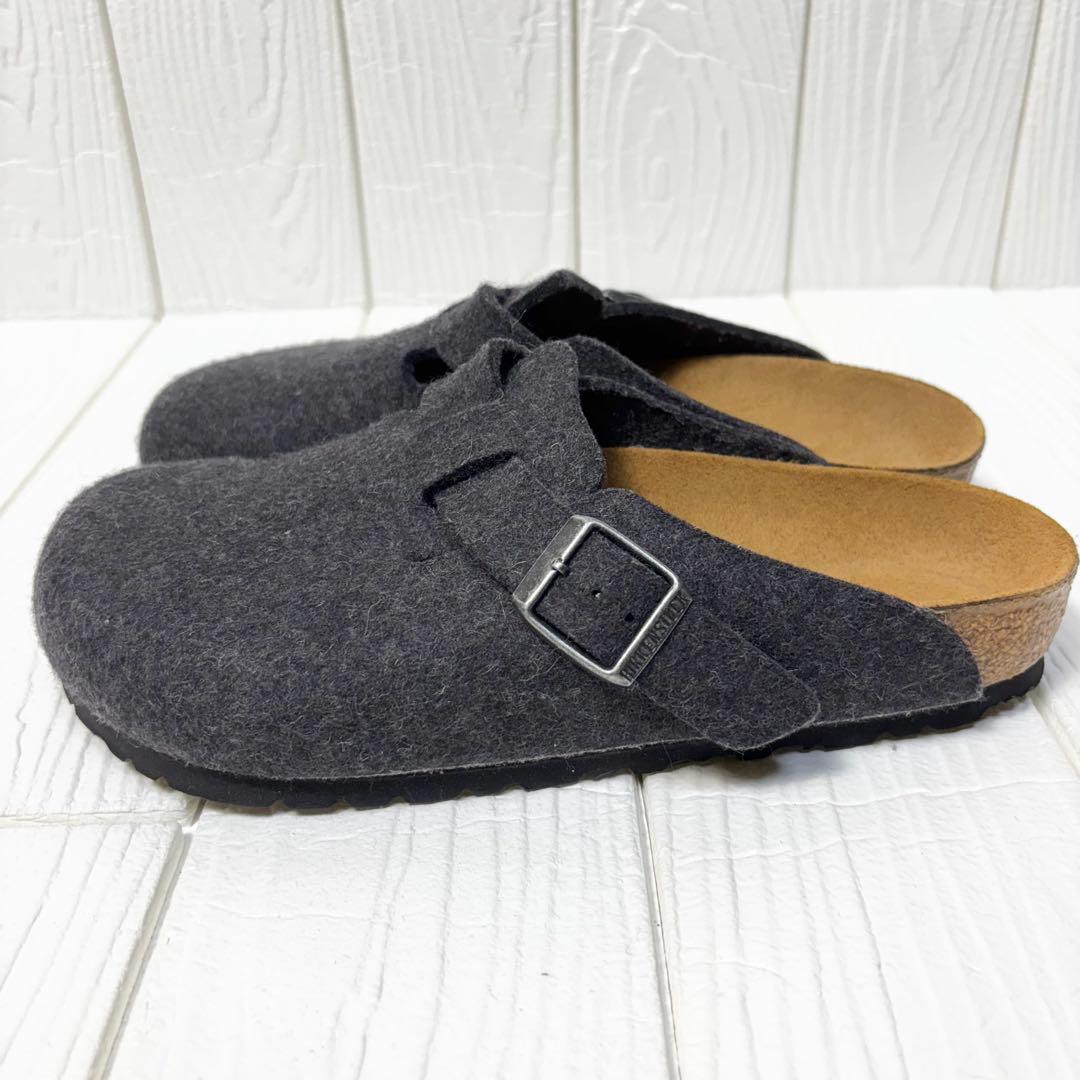 美品 ビルケンシュトック ボストン フェルト 37 24cm グレー