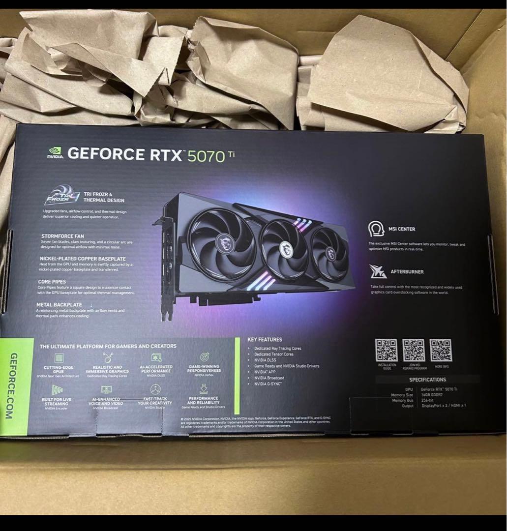 グラフィックボード・グラボ・ビデオカード MSI RTX5070Ti 16G GAMING TRIO PLUS