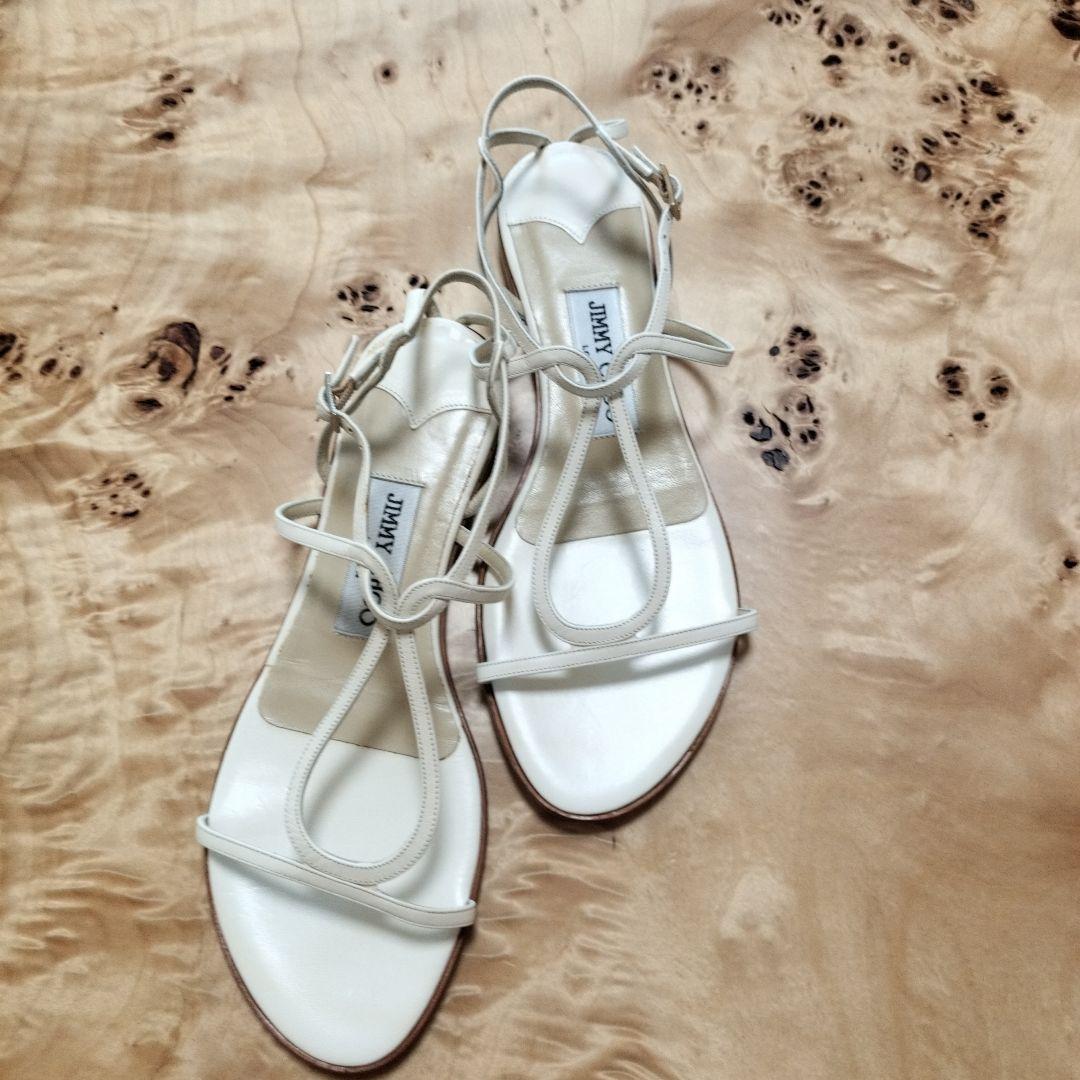 未使用 JIMMY CHOO レザー サンダル ホワイト サンダル ホワイト