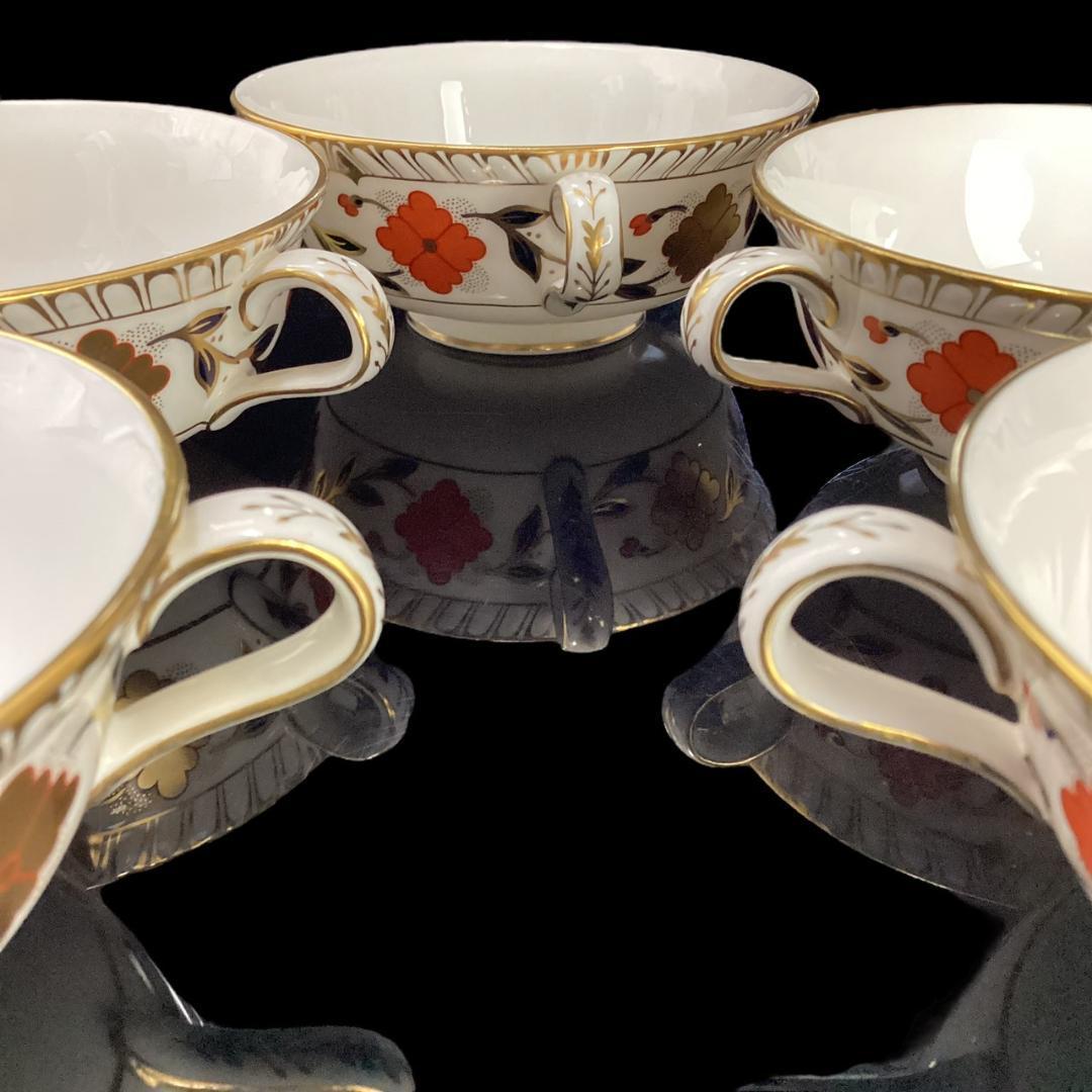 ★激レア★ロイヤルクラウンダービー アジアンローズ スープカップ＆ソーサー 5客