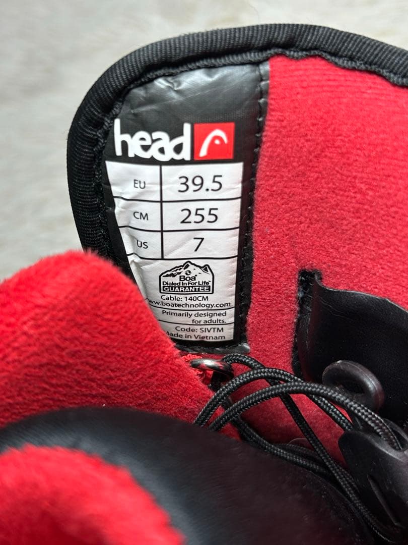 HEAD TWO BOA スノーボードブーツ 25.5 ブラックレッド　メンズ