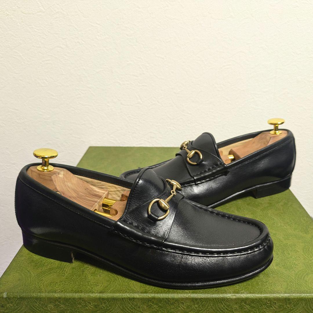 美品　GUCCI　ホースビットローファー　ヴィンテージ　黒　金　37 1/2C
