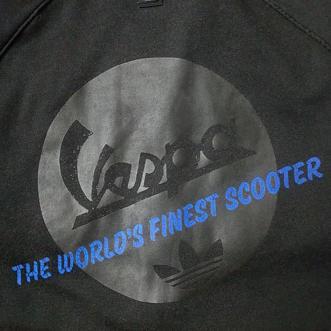 希少コラボ☆アディダス×ベスパ 刺繍ロゴ オールブラック トラックジャケット M