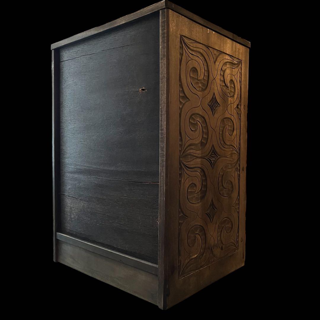 アイヌ 木彫り 小引き出し 小物　木製 引き出し チェスト ビンテージ　入手困難